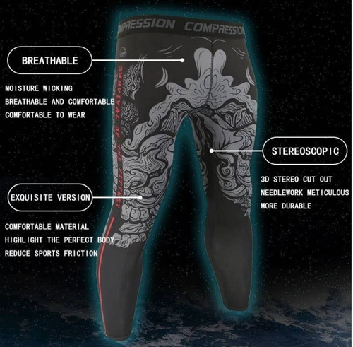 Lycra Deportiva Larga Para Hombre Leggins Compresion Gym