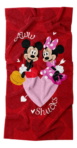 Toalla Premium Para Baño 75x147 Cm Mickey Y Minnie Flechazo