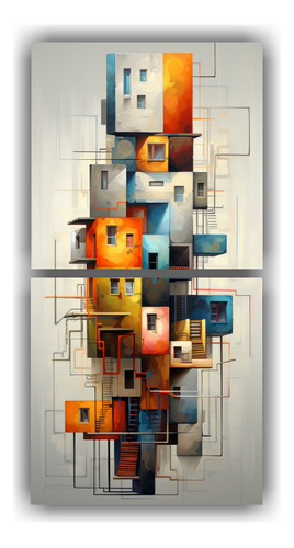 100x50cm Cuadros Abstractos De Edificios En Escenarios