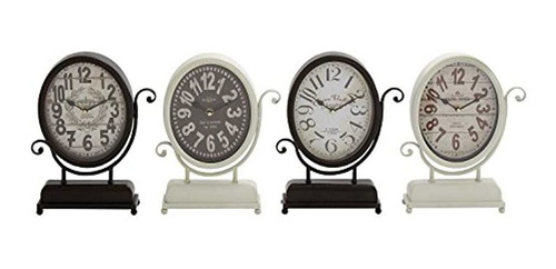 Deco 79 Metal Reloj De Mesa 4 Surtido 9 W 12 H