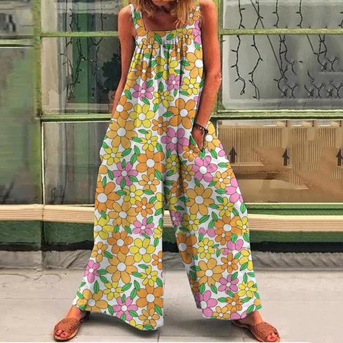 Mono Suelto Para Mujer Pantalones De Pierna Ancha Mono Bohem