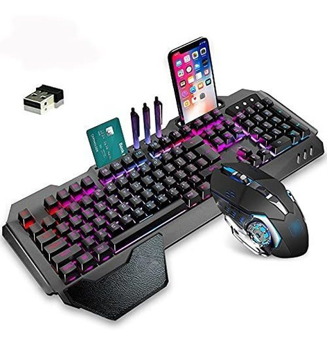 Ryewary Combo De Teclado Y Mouse Rgb Juegos Carga Inalã...