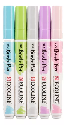 Royal Talens Ecoline Brush Pen - Set de 5 colores - Pinturas & Pinceles
