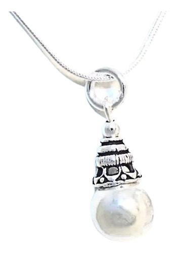 Dije Bola De Plata 925 Bali Color Plateado