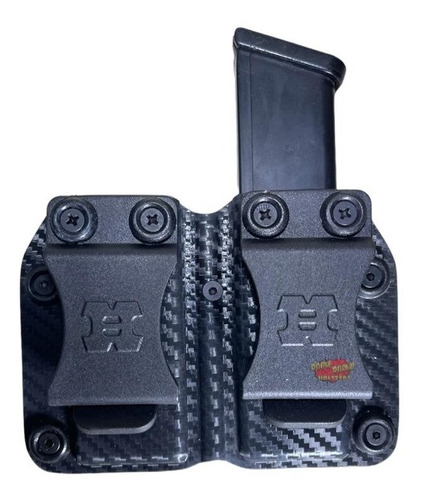 Porta Cargador Doble Interno Kydex Carbono Glock9/40 Houston