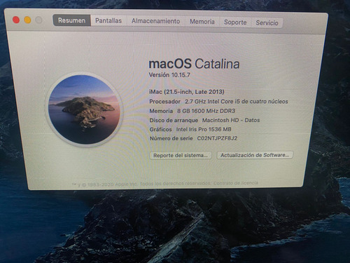 iMac 21.5 2013. 1tb. 8gb. Perfecto Funcionamiento. (Usado)