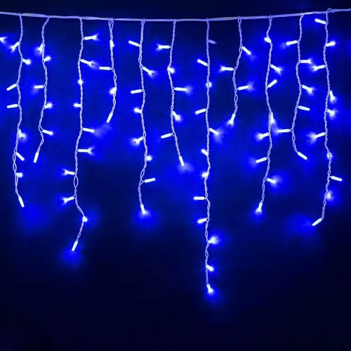 Cascata Pisca 300 Lâmpadas Azul Natal 8,5m 220v 8 Funções