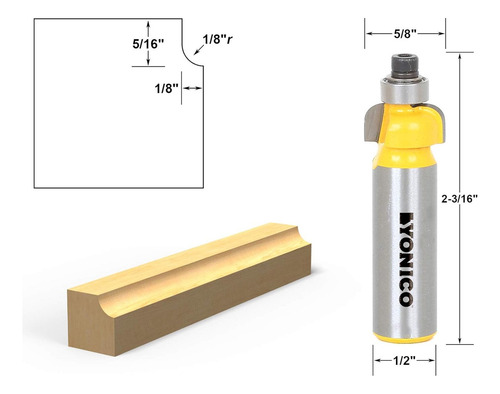 13151 Cove Edge Forming Router Bit, Radius 1/8 , 1/2 S...