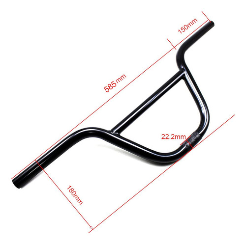 Manillar Bmx Ws01-cbbk-a Acero Alto Carbono Negro Negro