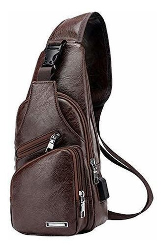 Maletin Bolso Bolso Bandolera Grande De Cuero Para Hombre, B