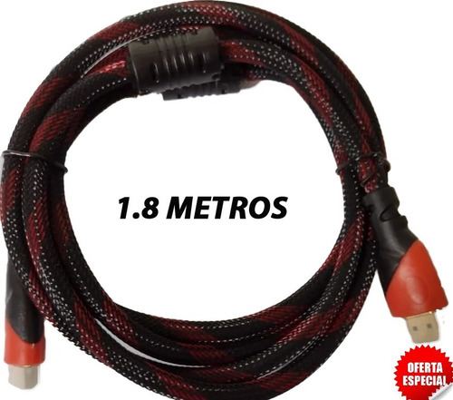 Cable Hdmi Mallado 1.8 Metros Doble Filtro
