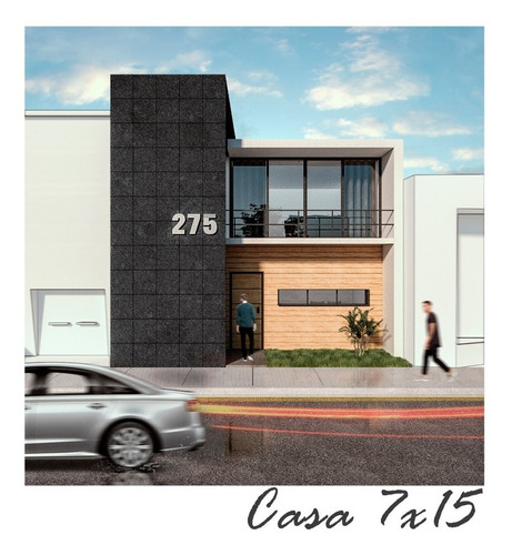 Proyecto Arquitectonico Planos Casa Moderna 7.50x15