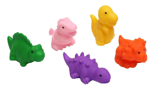 Juguete Mini Dinosaurios Chillones De Hule Bañera 10 Pzs