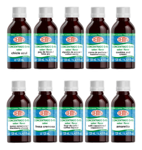 Set De Concentrados Saborizantes Deiman 10pz De 120ml C/u