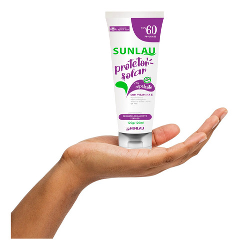 Protetor Solar Sunlau Fps 60 Com Repelente - Henlau