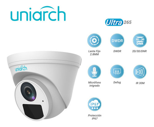 Camara Ip Turret 2mp 2.8mm Ir30m Microfono Ip67 Poe-af