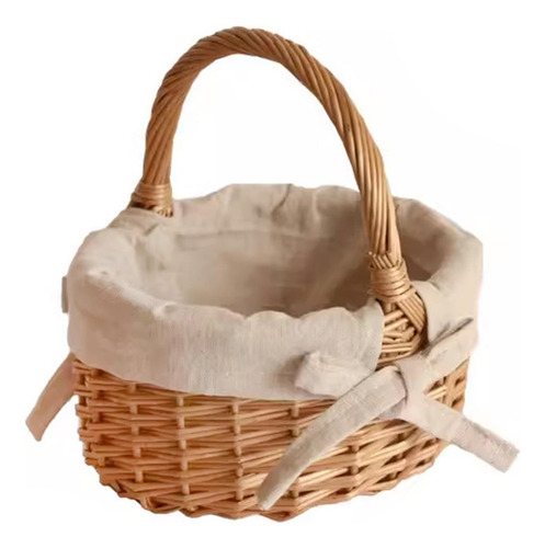 Mini Cesta Tejida Con Asa, Cesta De Mimbre Para Picnic,