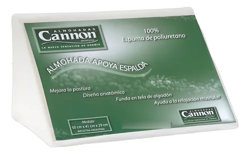 Almohada Triángulo Cannon Funda Algodón 50x41x29 Lectura