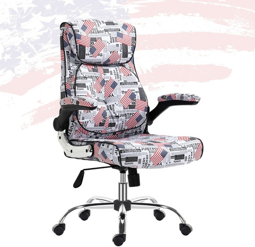 Kerms-silla Con Bandera Americana Ergonómica, Piel Sintética