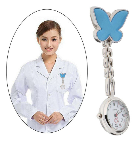 Moda Mariposa Enfermera Clip-on Fob Broche Colgante Reloj De