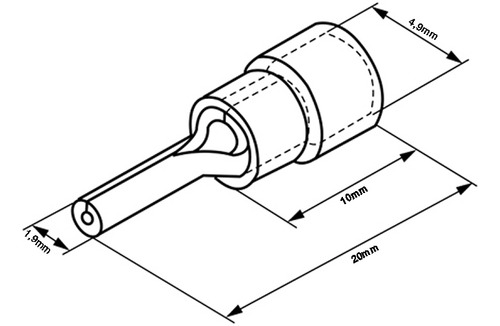 20 Pçs Terminal Tubular Agulha Pino Isolado 2,5mm - 10mm