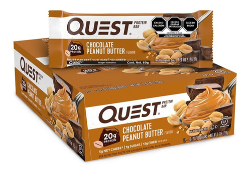 Barra De Proteína Quest Choco Con Crema De Cacahuate Sabor Chocolate con crema de cacahuate