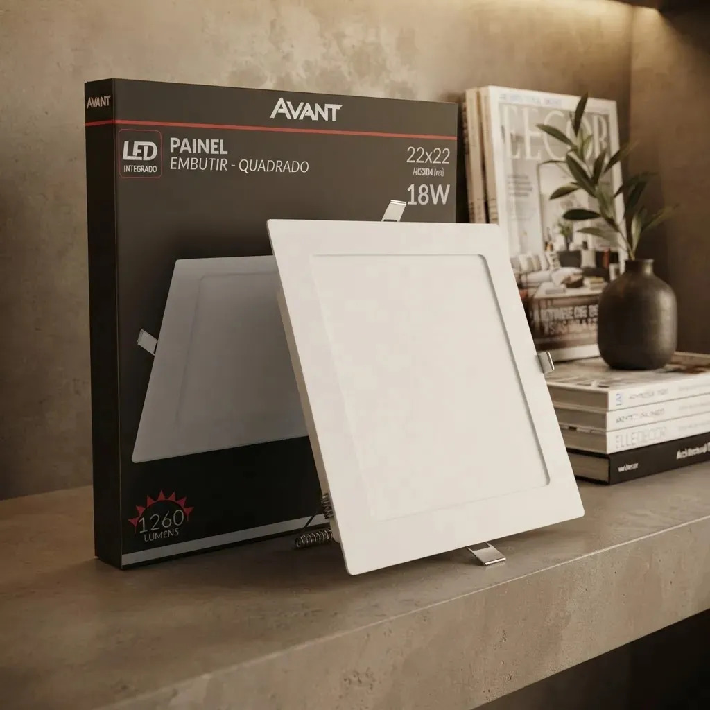 Plafon Led Luminaria Embutir Painel Teto 18w Avant