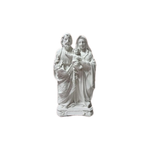 Sagrada Família Bordada De Pé 20cm Em Gesso Cru
