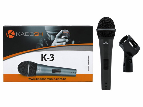 Microfone Profissional Dinâmico Com Fio K3 Kadosh C/ Bag Nfe