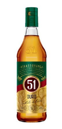 Imagem 2 de 3 de Cachaça Nacional Pirassununga 51 Ouro Com Casco 965ml