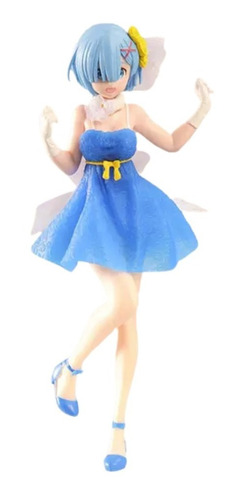 Figura De Colección Anime Re:zero - Rem En Vestido Azul