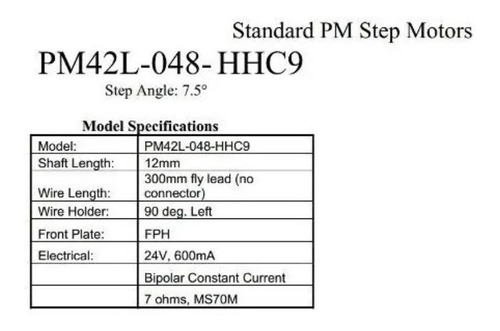 Imagen 8 de 8 de Motor Paso A Paso Pm42l-048-nbm4 24 V