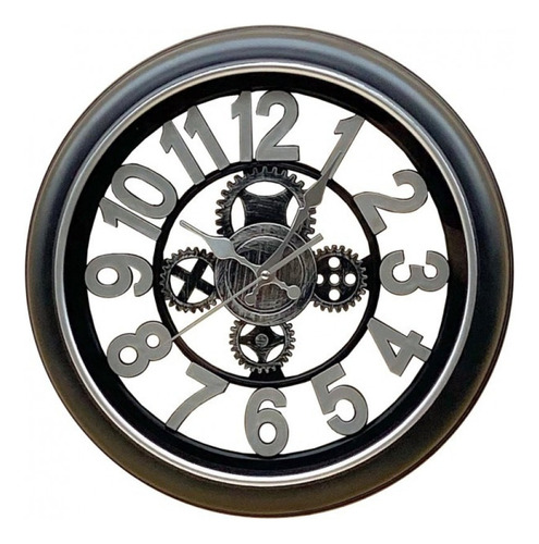 Reloj De Pared Vintage Grande Para Sala Dormitorio Plateado