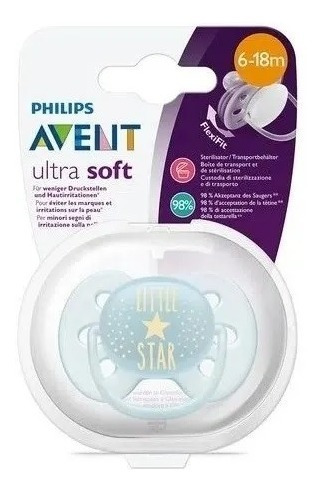 Imagen 4 de 6 de Chupete Philips Avent Ultra Soft Flexible 6-18m Meses 52801