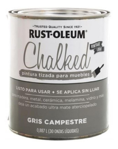 Esmalte Tizado Chalked Gris Campestre 887 Ml Rust Oleum