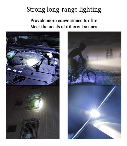 Linterna Led De Alta Potencia, Luces Solares Y Recargables P