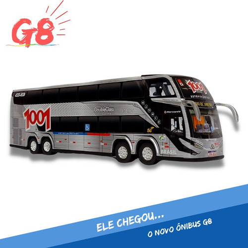 Brinquedo Miniatura De Ônibus 1001 Cinza Geração G8