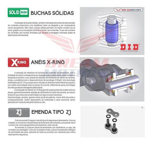 Imagem 3 de 8 de Kit Relação Durag + Did Vx3 Gold Cbr600f Hornet 2008 A 2014