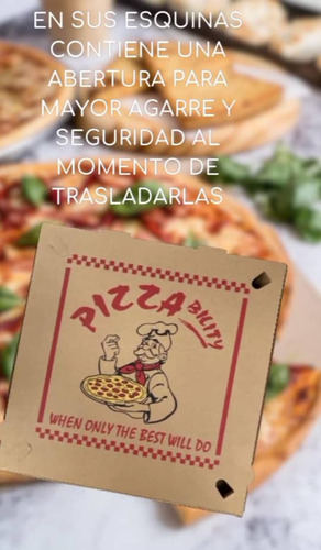 Cajas Para Pizza 33*33 4 Cms De Altura Con Orificios