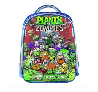 Mochila Escolar Plantas Zombie Kindergarten