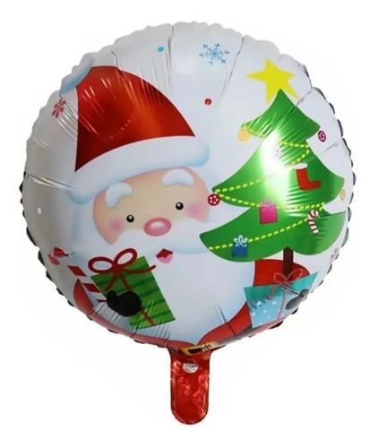 4 Globos De Navidad Papá Noel Y Arbolito De Navidad 