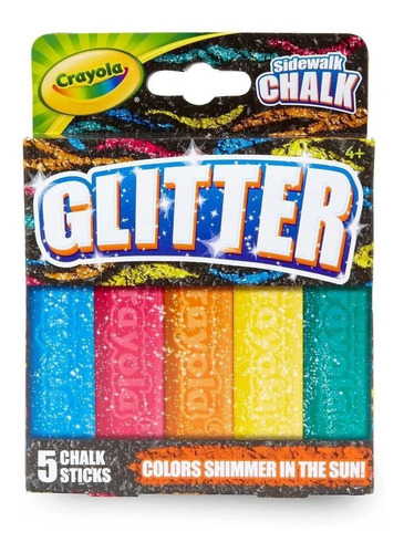 Tizas Lavables Para Exterior Glitter Crayola X 5 Colores