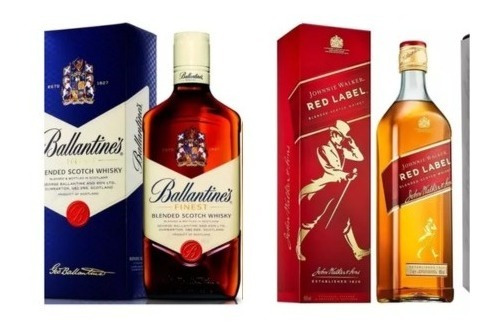 Whisky Johnny Walker Red Label + Ballantines Finest 