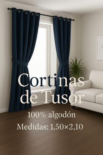 Cortina Tusor Tradicional Lisa 150x210 Cm Marrón Oscuro