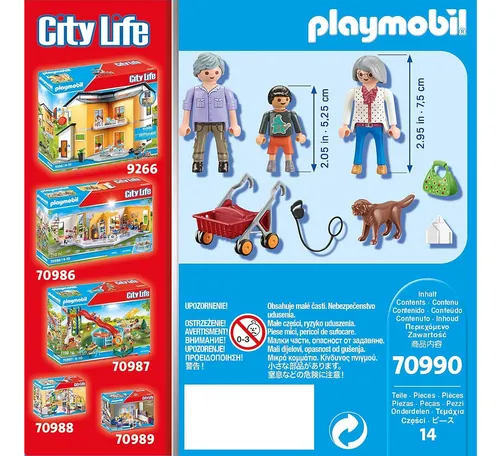 Set Abuelos Con Niño Playmobil 70990 Y Accesorios