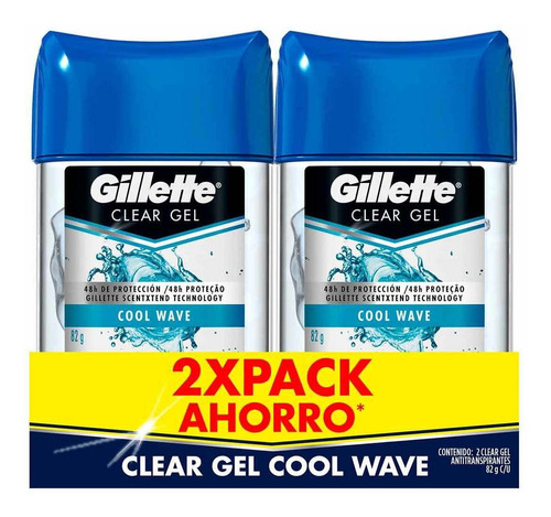 Antitranspirante En Gel Gillette Cool Wave 2 Piezas De 82g