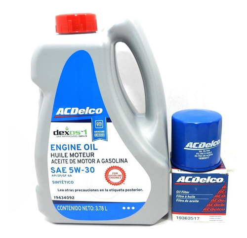 Kit Cambio Aceite Acdelco, Chevrolet Onix 2023-2025