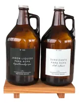 Comprar Set X2 Botellones Growler Ambar 1.9 Con Alzada Lavadero Euca