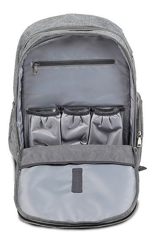 Mochila Maternal Carestino Roma Cambiador Completo Gris