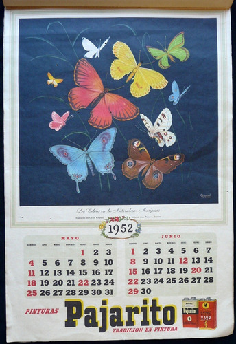 Imagen 4 de 8 de Antiguo Almanaque Pinturas Pajarito 1955 (completo). 15020